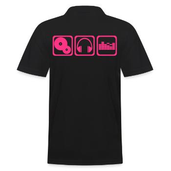 DJ - Männer Poloshirt - Schwarz - Hinten - Kai (181cm)