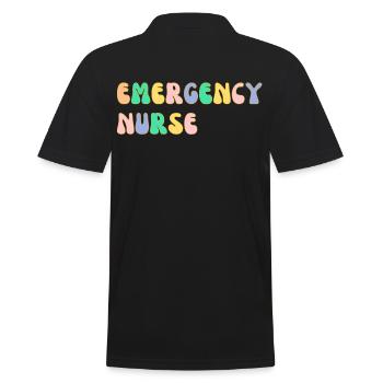 Notfall-Krankenschwester - Männer Poloshirt - Schwarz - Hinten - Kai (181cm)