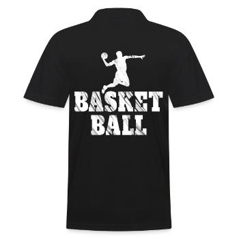 Basketball - Ball Sports Fan of Dunks - Men's Polo Shirt - black - Back - Kai (181cm)