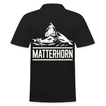 Matterhorn Zermatt Mountain Swiss Alps Hiking - Men's Polo Shirt - black - Back - Kai (181cm)