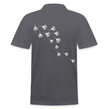 Ginko wave - Männer Poloshirt - Anthrazit - Hinten - Nico (186cm)