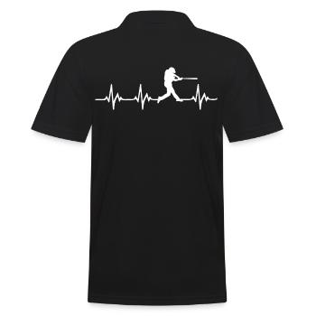 Softball Herzschlag - Männer Poloshirt - Schwarz - Hinten - Kai (181cm)