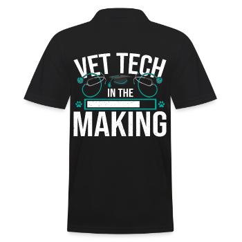 Veterinärschule Tierarzt Vet Tech in the Making - Männer Poloshirt - Schwarz - Hinten - Kai (181cm)
