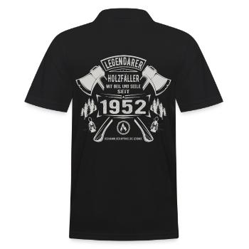 Legendärer Holzfäller Geboren 1952 Geschenk - Männer Poloshirt - Schwarz - Hinten - Kai (181cm)