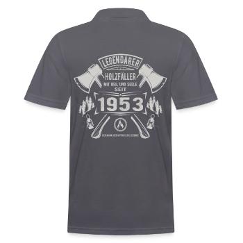 Legendärer Holzfäller Geboren 1953 Geschenk - Männer Poloshirt - Anthrazit - Hinten - Nico (186cm)