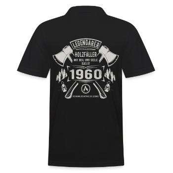 Legendärer Holzfäller Geboren 1960 Geschenk - Männer Poloshirt - Schwarz - Hinten - Kai (181cm)