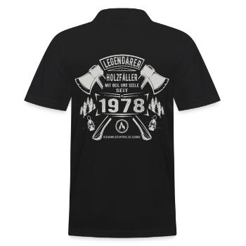 Legendärer Holzfäller Geboren 1978 Geschenk - Männer Poloshirt - Schwarz - Hinten - Kai (181cm)