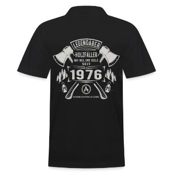 Legendärer Holzfäller Geboren 1976 Geschenk - Männer Poloshirt - Schwarz - Hinten - Kai (181cm)