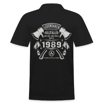 Legendärer Holzfäller Geboren 1989 Geschenk - Männer Poloshirt - Schwarz - Hinten - Kai (181cm)