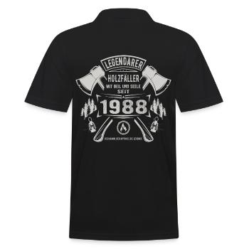 Legendärer Holzfäller Geboren 1988 Geschenk - Männer Poloshirt - Schwarz - Hinten - Kai (181cm)