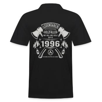 Legendärer Holzfäller Geboren 1996 Geschenk - Männer Poloshirt - Schwarz - Hinten - Kai (181cm)