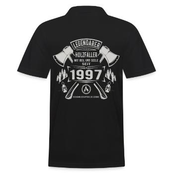 Legendärer Holzfäller Geboren 1997 Geschenk - Männer Poloshirt - Schwarz - Hinten - Kai (181cm)