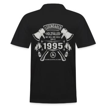Legendärer Holzfäller Geboren 1995 Geschenk - Männer Poloshirt - Schwarz - Hinten - Kai (181cm)