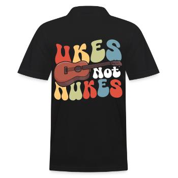Ukulele Lover Music Ukulele Kostüm Ukulele Merch - Männer Poloshirt - Schwarz - Hinten - Kai (181cm)