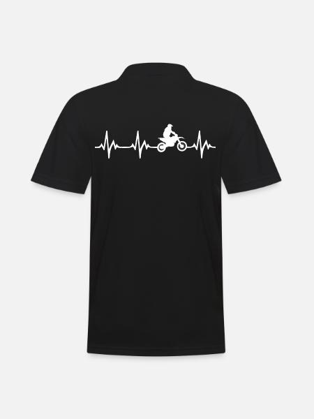 Motorrad Herzschlag - Männer Poloshirt - Schwarz