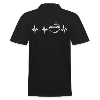 Ramen Heartbeat - Men's Polo Shirt - black - Back - Kai (181cm)