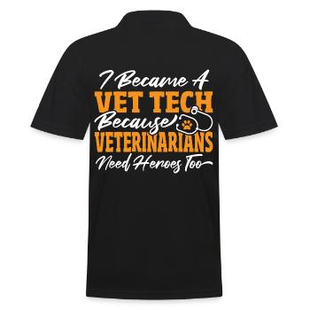 Lover Vet Tech Tierarzthelferin Vet Tech Merch - Männer Poloshirt - Schwarz - Hinten - Kai (181cm)