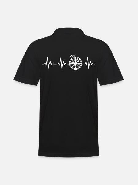 Pizza Heartbeat - Men's Polo Shirt - black