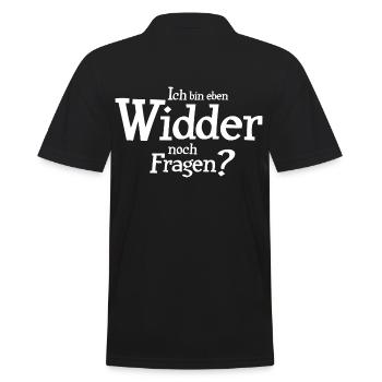 Sternzeichen Widder - Männer Poloshirt - Schwarz - Hinten - Kai (181cm)