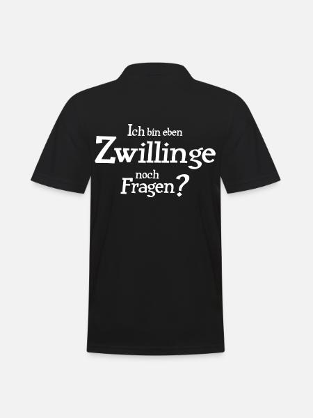 Sternzeichen Zwillinge - Männer Poloshirt - Schwarz