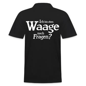 Sternzeichen Waage - Männer Poloshirt - Schwarz - Hinten - Kai (181cm)