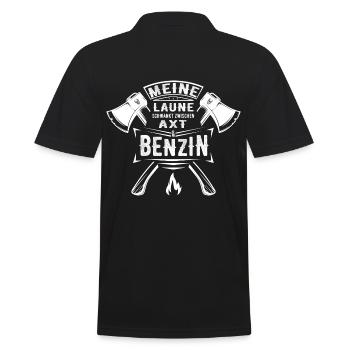 meine Laune schwankt Axt und Benzin Geschenk - Männer Poloshirt - Schwarz - Hinten - Kai (181cm)