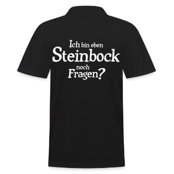 Sternzeichen Steinbock - Männer Poloshirt - Schwarz - Hinten - Kai (181cm)
