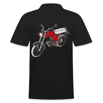 Simson - S50 - S51 - Moped - DDR - Männer Poloshirt - Schwarz - Hinten - Kai (181cm)