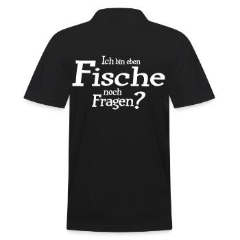 Sternzeichen Fische - Männer Poloshirt - Schwarz - Hinten - Kai (181cm)