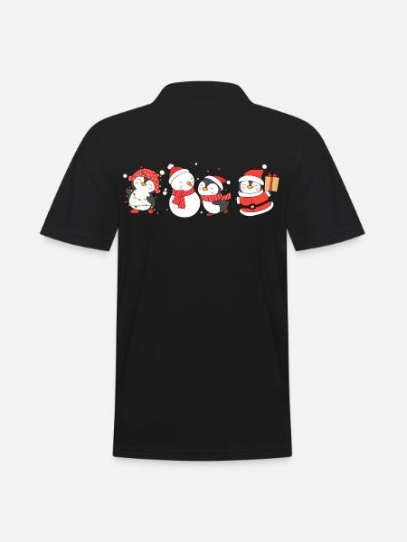 Funny pinguin Christmas. Xmas pinguin - Men's Polo Shirt - black
