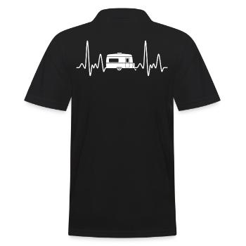 Wohnwagen herzschlag wohnmobil rv camping t-shirt - Männer Poloshirt - Schwarz - Hinten - Kai (181cm)