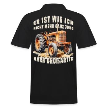 Oldtimer Traktor Schlepper großartig Landwirt - Männer Poloshirt - Schwarz - Hinten - Kai (181cm)