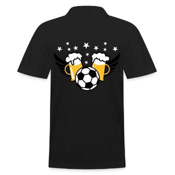 Fussball-Party 2 Mass Bier 01 3c - Männer Poloshirt - Schwarz - Hinten - Kai (181cm)