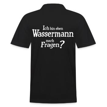 Sternzeichen Wassermann - Männer Poloshirt - Schwarz - Hinten - Kai (181cm)