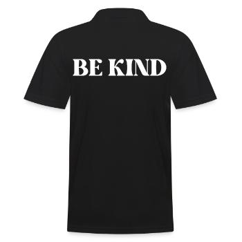 BE KIND - Men's Polo Shirt - black - Back - Kai (181cm)