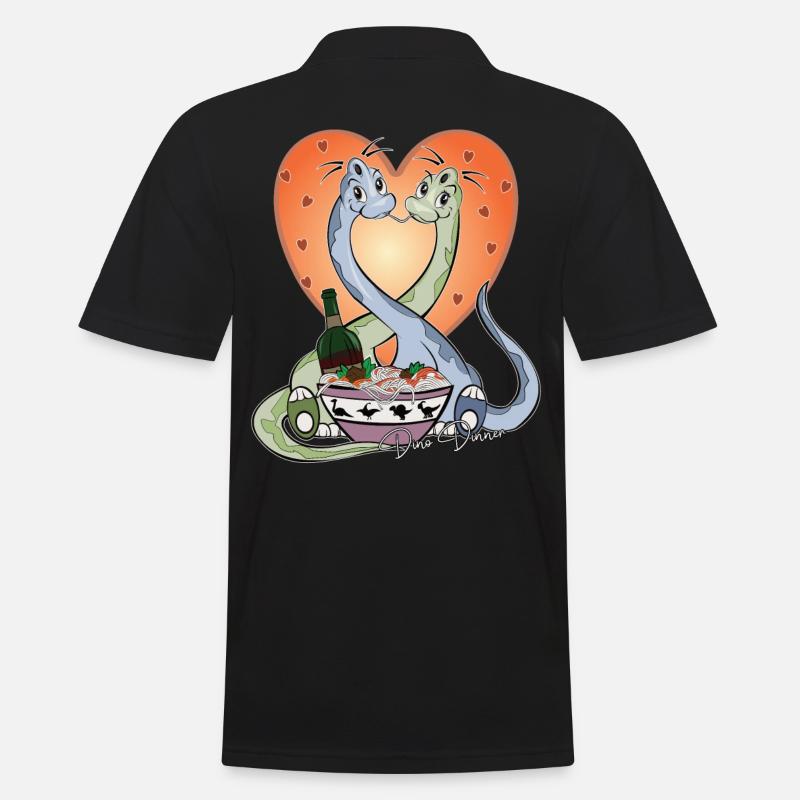 Dino Dinner - Männer Poloshirt - Schwarz