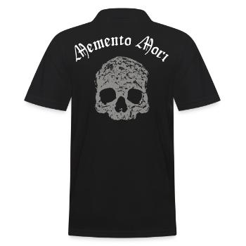 Crâne gris - Memento Mori - Polo Homme - noir - Dos - Kai (181cm)