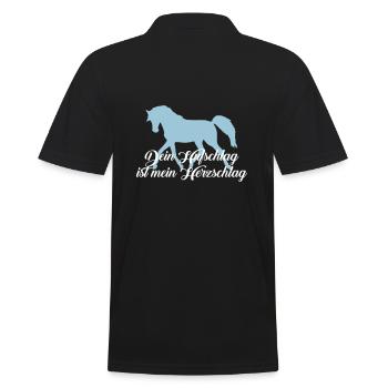 Dein Hufschlag ist mein Herzschlag - Männer Poloshirt - Schwarz - Hinten - Kai (181cm)