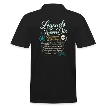 Urban Legacy Spruch Shirt - Männer Poloshirt - Schwarz - Hinten - Kai (181cm)
