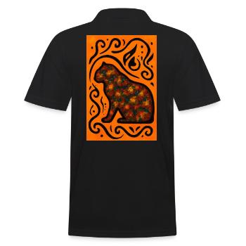 Mystic Cat Mandala Orange - Men's Polo Shirt - black - Back - Kai (181cm)