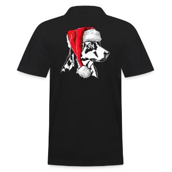 Santa Appenzeller Sennenhund Weihnachten Hunde - Männer Poloshirt - Schwarz - Hinten - Kai (181cm)