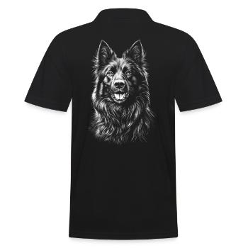 Tervuren Portrait Belgian Shepherd Dog - Men's Polo Shirt - black - Back - Kai (181cm)
