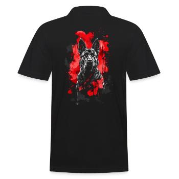 Malinois Portrait Chien Sport Chiens Belge - Polo Homme - noir - Dos - Kai (181cm)