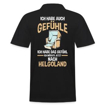 Nordsee Helgoland - Männer Poloshirt - Schwarz - Hinten - Kai (181cm)
