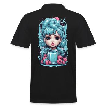 Style gothique kawaii myrtille Milkshake Anime - Polo Homme - noir - Dos - Kai (181cm)
