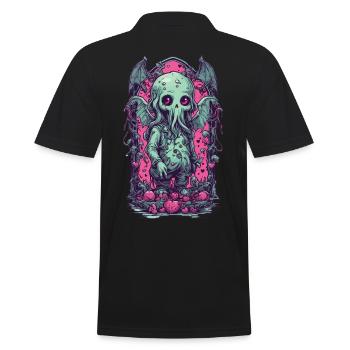 Kawaii Cthulhu Goth monstre Halloween Design - Polo Homme - noir - Dos - Kai (181cm)