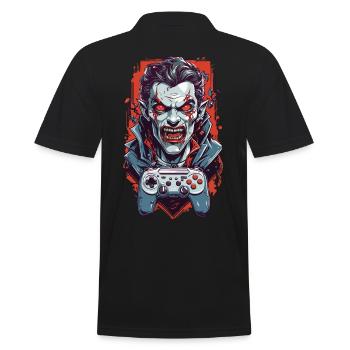 Rétro Vampire goule Halloween Gamer Design - Polo Homme - noir - Dos - Kai (181cm)