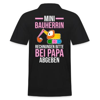 Bagger Bauherrin - Männer Poloshirt - Schwarz - Hinten - Kai (181cm)