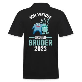 Ich werde großer Bruder 2023 - Männer Poloshirt - Schwarz - Hinten - Kai (181cm)