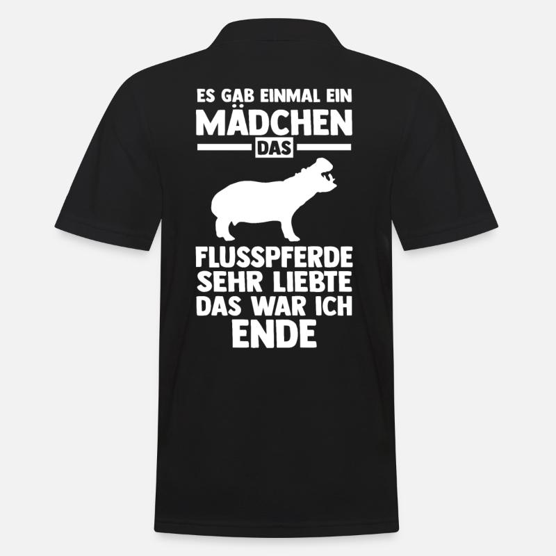 Nilpferd Flusspferd - Männer Poloshirt - Schwarz
